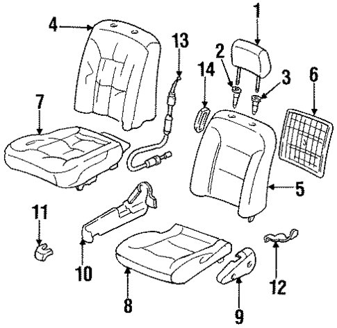 Front Seat Components for 1994 Honda Accord #1