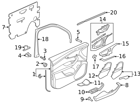 Interior Trim - Front Door for 2022 Audi SQ7 #0