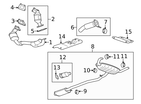 Exhaust Components for 2010 Cadillac SRX #0