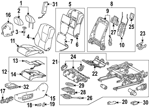 Driver Seat Components for 2024 Toyota Tacoma #0