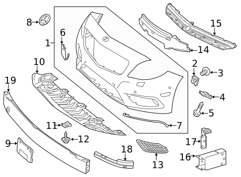 Bumper & Components - Front for 2015 Mercedes-Benz CLA45 AMG #1