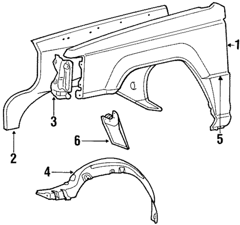 Exterior Trim - Fender for 1993 Dodge Ram 50 #0