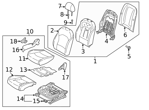 Passenger Seat Components for 2024 Kia Forte #0