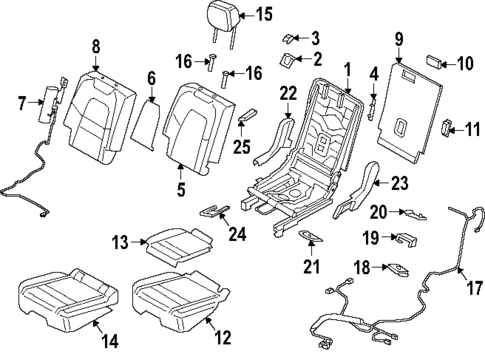 Rear Seat Components for 2024 Porsche Cayenne #3