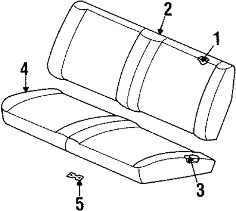Rear Seat Components for 1992 Pontiac Grand Am #1