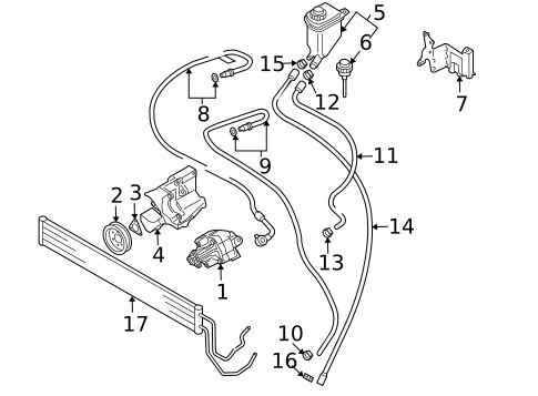 P/S Pump & Hoses for 2007 Volkswagen Touareg #1