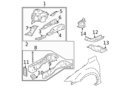 Structural Components & Rails for 2007 Mazda 6 #0