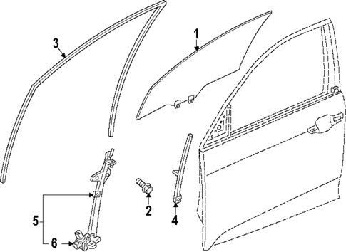 Glass - Front Door for 2025 Honda Civic #0