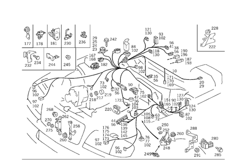Engine Cable Harness, Body Mounted for 1996 Mercedes-Benz C220 #1