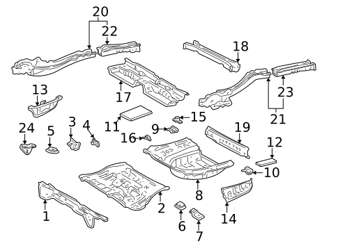 Rear Floor & Rails for 2000 Toyota Solara #1