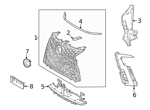 Grille & Components for 2025 Lexus LX700h #1