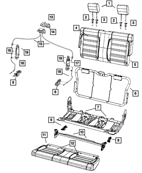 Rear Seats and Attaching Parts for 2007 Jeep Wrangler #1