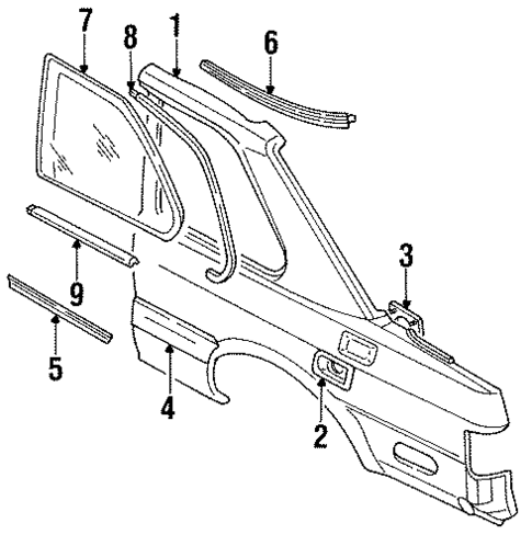 Quarter Panel & Components for 1990 INFINITI M30 #0