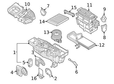Evaporator & Heater Components for 2014 Ford Special Service Police Sedan #1