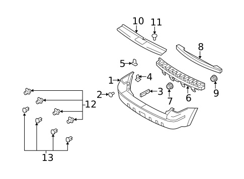 Bumper & Components - Rear for 2012 Ford Escape #0