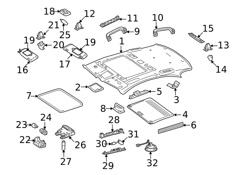 Interior Trim - Roof for 2013 Mercedes-Benz S350 #0