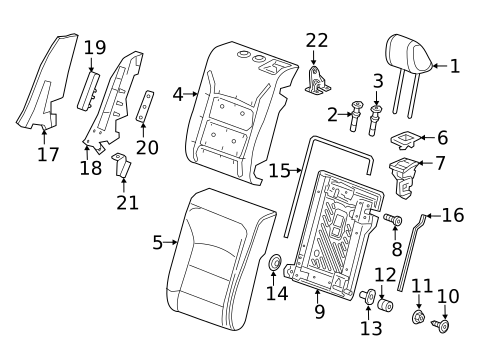 Rear Seat Components for 2018 Chevrolet Cruze #2