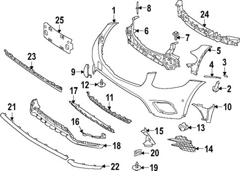 Bumper & Components - Front for 2020 Mercedes-Benz GLC 43 AMG® #0