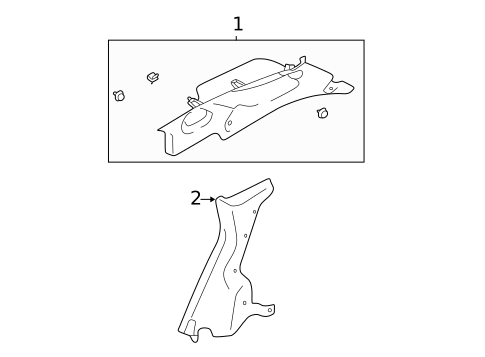 Interior Trim - Quarter Panels for 2004 Subaru Impreza #0