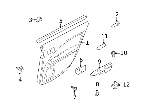 Interior Trim - Rear Door for 2010 Mercury Milan #0