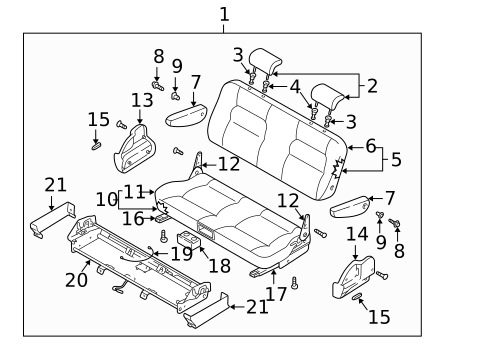 Rear Seat Components for 2005 Kia Sedona #2