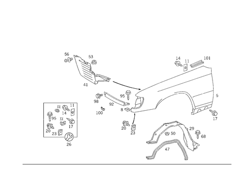 Front Fender for 1988 Mercedes-Benz 300E #2