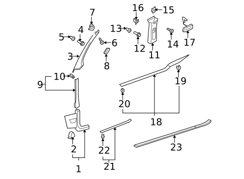 Interior Trim - Pillars for 2008 Volkswagen Rabbit #1