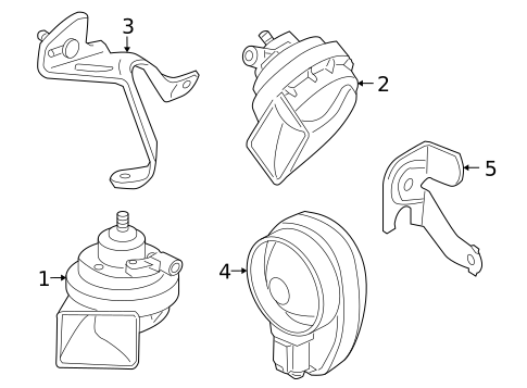Horn for 2006 Porsche Boxster #0