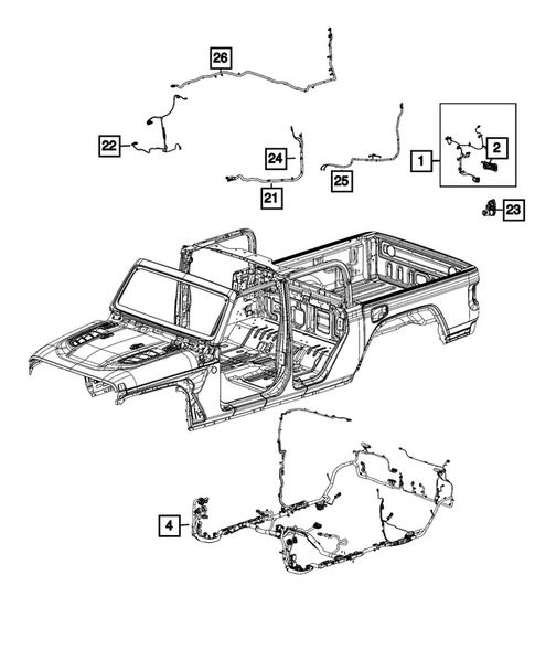 Wiring, Body and Accessories for 2026 Jeep Gladiator #0