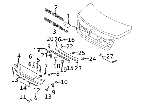 Exterior Trim - Trunk for 2012 Hyundai Genesis #0