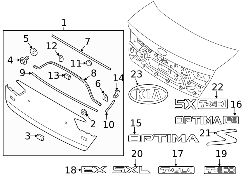 Exterior Trim - Trunk for 2016 Kia Optima #0