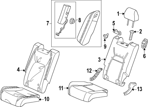 Rear Seat Components for 2024 Honda HR-V #1