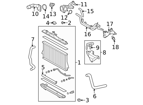 Radiator & Components for 2009 Toyota Highlander #0