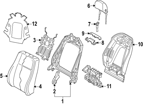 Front Seat Components for 2025 Audi SQ7 #4
