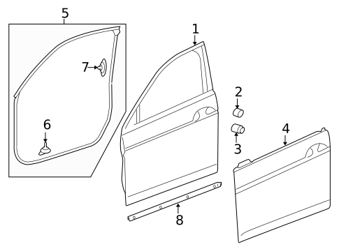 Door & Components for 2013 Acura ZDX #0
