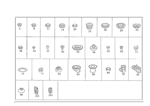 Expansion Plugs, Grommets, Plugs, and Sundries for 1993 Mercedes-Benz 300CE #1
