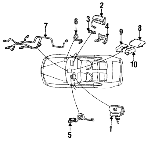 Air Bag Components for 1992 Honda Prelude #0