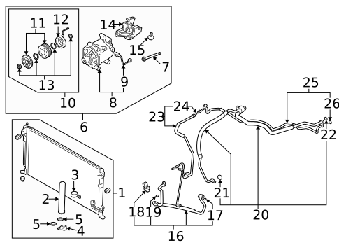 Condenser, Compressor & Lines for 2008 Mitsubishi Lancer #0