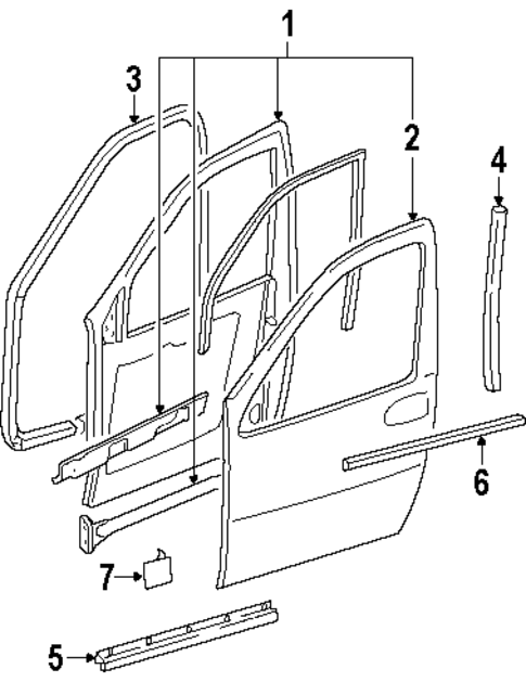 Door & Components for 1998 Oldsmobile Silhouette #1
