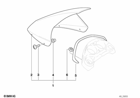 Motorcycle Trim Section, Windshield for 1998 BMW-Motorrad F 650 #6