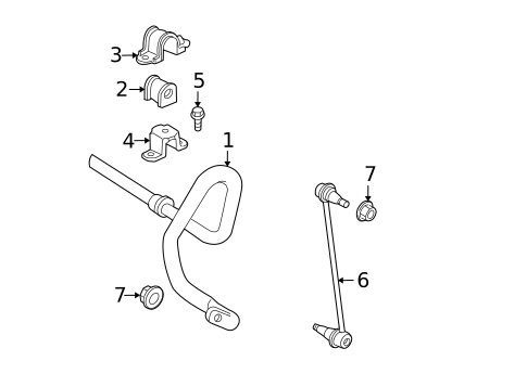Stabilizer Bar & Components for 2013 Toyota Highlander #3