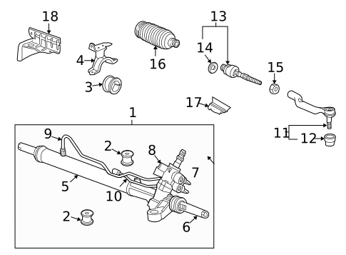 Steering Gear & Linkage for 2008 Honda Accord #0