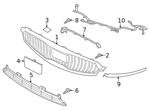 Grille & Components for 2017 Kia Cadenza #0