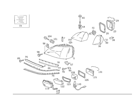 Lighting Unit and Foglight for 1984 Mercedes-Benz 500 SEC #1