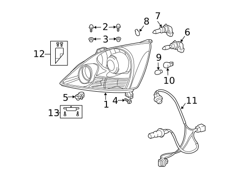 Headlamp Components for 2006 Lexus GX470 #0