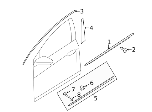 Exterior Trim - Front Door for 2015 Hyundai Sonata #1
