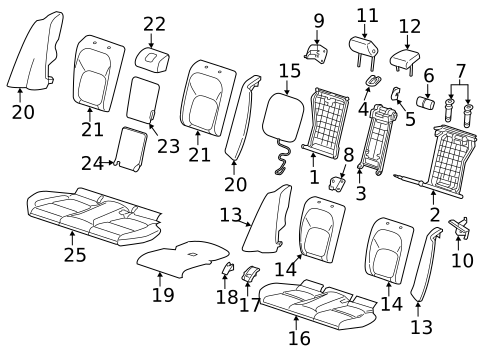 Rear Seat Components for 2019 Jaguar F-Pace #2