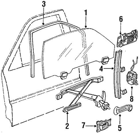 Glass - Door for 1990 Honda CRX #0