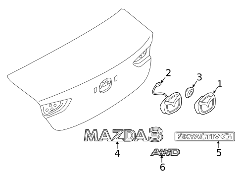 Exterior Trim - Trunk for 2024 Mazda 3 #0