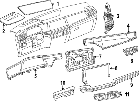Instrument Panel Components for 2025 Volkswagen Atlas #0